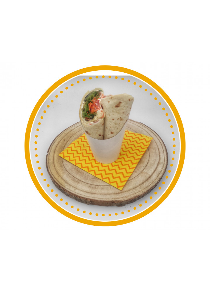Wrap végétarien mayonnaise, oeuf et crudités