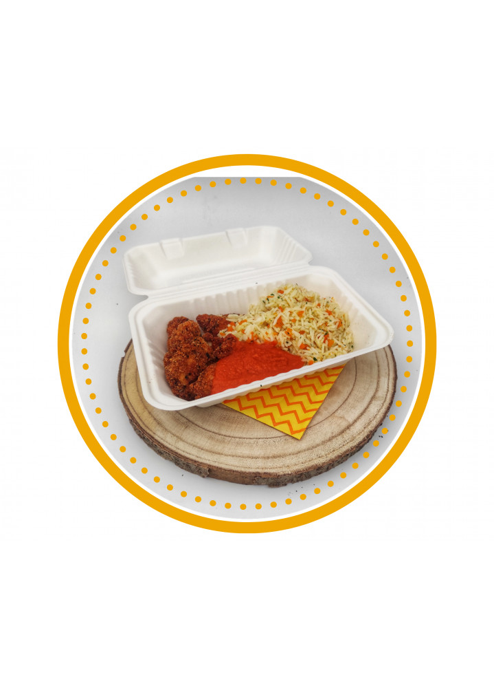 VENDREDI : Poulet pané et riz basmati