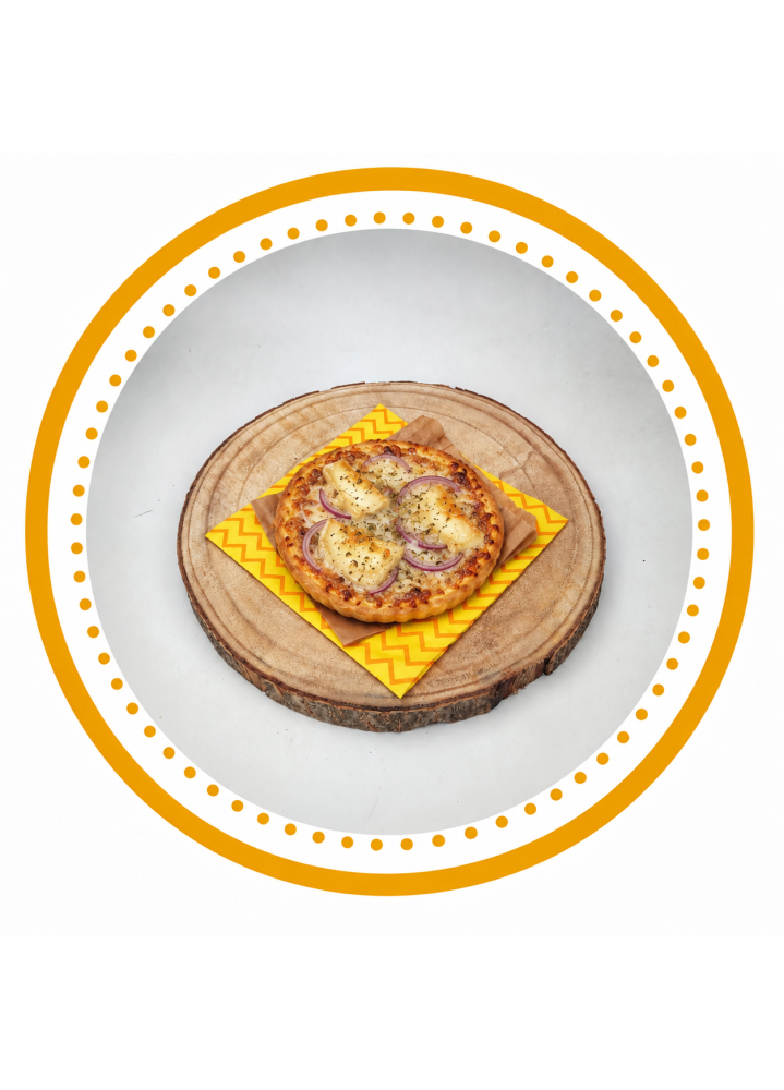 Pizza blanche reblochon, oignons rouges et origan