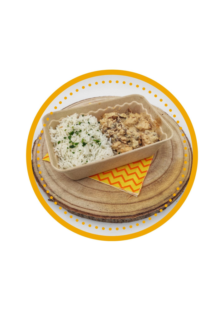 PLAT DE LA SEMAINE : Poulet et champignons à la crème moutardée